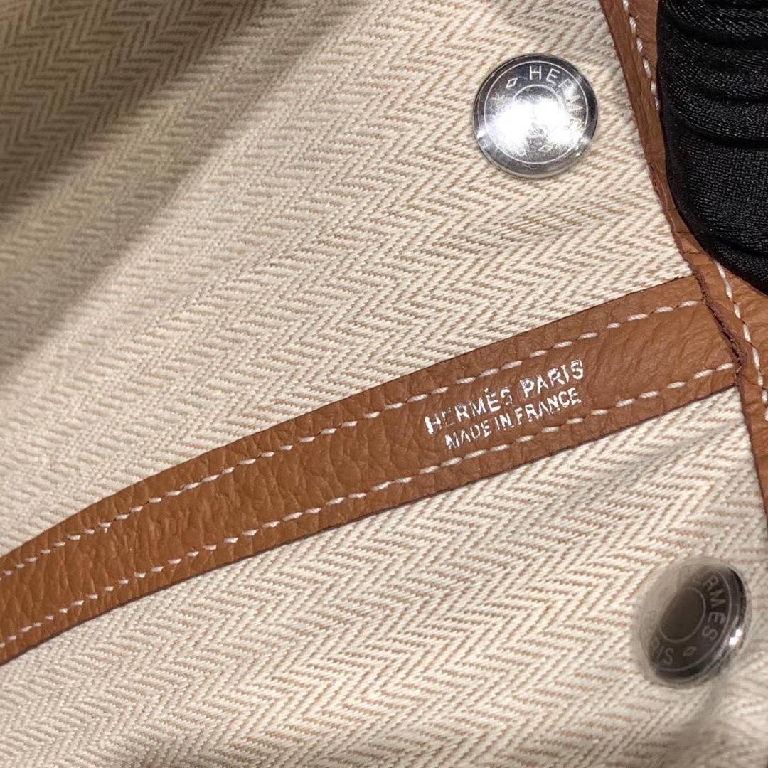 에르메스 가든파티30 골드브라운 은장 바쉬 컨트리